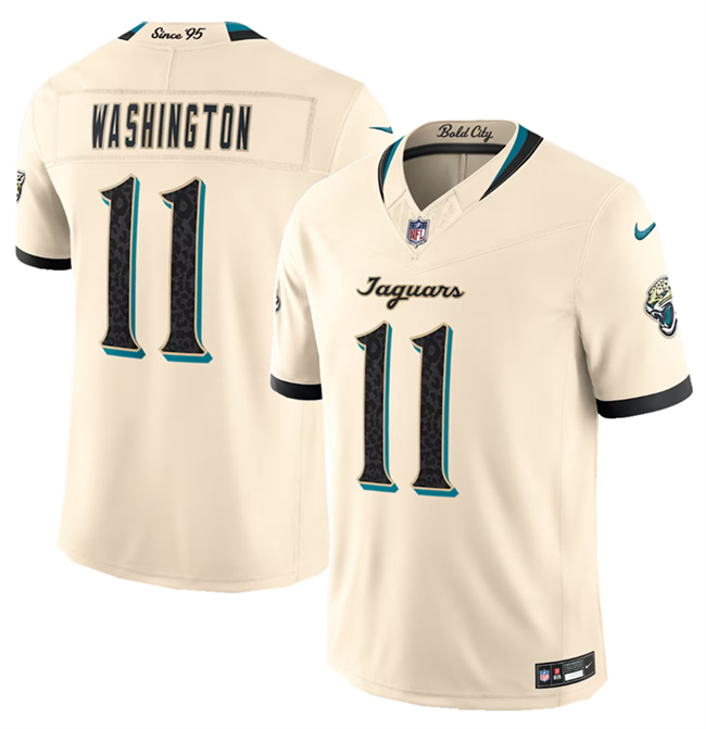 Men's Cream Jacksonville Jaguars #11 Parker Washington 2026 F.U.S.E. Rivalries Collection Limited Stitched Football Jersey